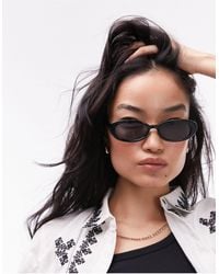 TOPSHOP - Meadow Oval Sunglasses - Lyst