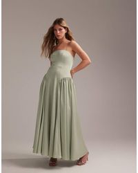ASOS - Bridesmaids Drop Waist Tie Detail Cami Midaxi Dress - Lyst