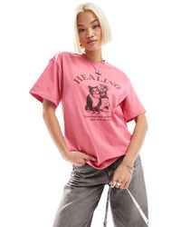 Urban Revivo - Cat Motif Oversized T-shirt - Lyst