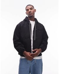No Problemo - Zip Through Hooded Cotton Workwear Jacket - Lyst