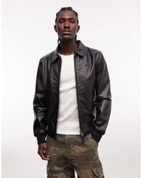 Schott Nyc - Leather Jacket With Collar - Lyst