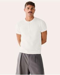 Bershka - Short-sleeve Slim-fit Henley Collar T-shirt - Lyst
