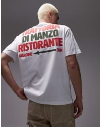 TOPMAN - T-shirt With Front And Back Trattoria Di Manzo Raised Print - Lyst