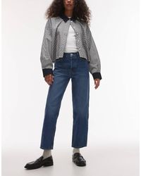 TOPSHOP - Runway Mid Rise Straight Cropped Jean - Lyst