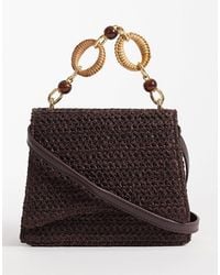 ASOS - Straw Crossbody Bag With Resin Top Handle And Detachable Cross Body Strap - Lyst