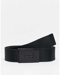Levi's - Zwarte Geweven Riem Met Vleermuislogo - Lyst