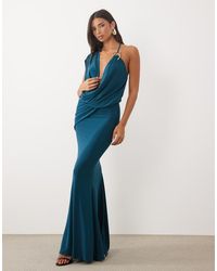 ASOS - One-shoulder Draped Dress With Hardware Detail - Lyst