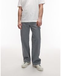 Dickies - Pantalones Azules De Estilo Carpintero Y Corte Recto Suelto Con Estampado Milrayas Hickory De - Lyst
