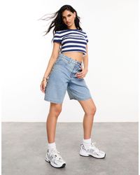 ASOS - Asos design – weekend collective – longline-jeansshorts - Lyst