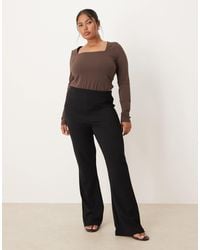 ASOS - Asos Design Curve Heavyweight Rib Flare Pants - Lyst
