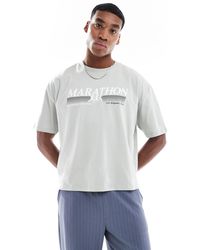ASOS - Boxy Oversized T-Shirt With Sports Text Chest Print - Lyst