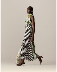 ARRANGE - Floral Print And Stripe Sleeveless Cowl Neck Maxi Dress - Lyst