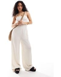 Pimkie - Linen Blend Cami Strap Wide Leg Jumpsuit - Lyst