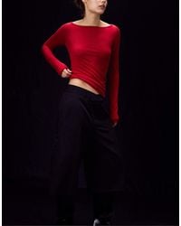 Stradivarius - Wool And Silk Boat-neck Sweater - Lyst