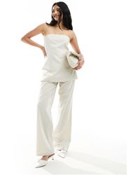 4th & Reckless - Tailored Linen Bandeau Longline Top Co-ord - Lyst