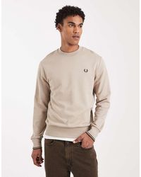 Fred Perry - Sweatshirt Met Een Gekleurd Randje En Ronde Hals - Lyst