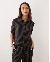 Jdy - Lightweight Stripes Boxy Shirt Co-ord - Lyst