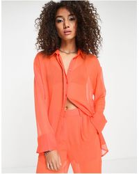 NA-KD - Co-ord Sheer Oversized Shirt - Lyst