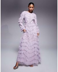 Beauut - Maryisa Long Sleeve Ruffle Maxi Dress - Lyst
