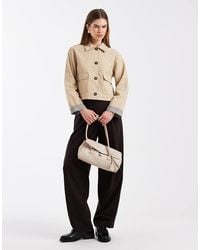 Mango - Teen Cotton Rich Cropped Trench Coat With Contrast Sleeve - Lyst