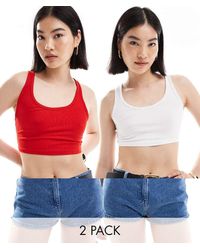 Bershka - Scoop Neck 2 Pack Top - Lyst