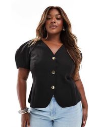 ASOS - Curve Balloon Short Sleeve Moulded Hip Blazer - Lyst