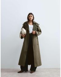 ARRANGE - Two Tone Lapel Double Breasted Trench Coat - Lyst