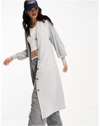 Vero Moda - Robe longue boutonnée style gilet en maille - chiné - Lyst