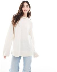 ASOS - Maglione Oversize Girocollo Color Crema - Lyst