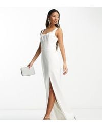 Forever New - Bridal Exclusive Tulle Bow Back Maxi Dress With Exposed Bust - Lyst