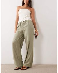 Jdy - Wide Leg Linen Mix Trouser - Lyst