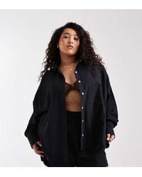 ASOS - Asos Design Curve Biarritz Beach Textured Cotton Shirt Co Ord - Lyst