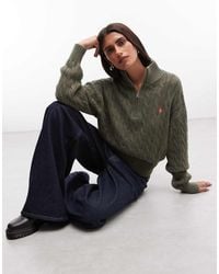 Polo Ralph Lauren - Icon Logo Cotton Cable Knit Polo - Lyst