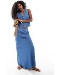 ONLY - Chambray Denim Maxi Skirt Co-ord - Lyst