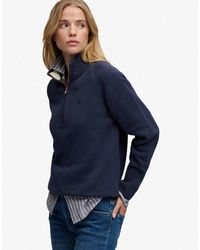 Superdry - Pull en maille coton classique à demi-zip en eclipse - Lyst