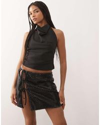 Reclaimed Vintage - Sequin Mini Skirt With Side Ties - Lyst