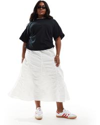 Collusion - Plus Western Ruched Tiered Midi Skirt - Lyst