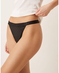 Calvin Klein - Kanten String Van Microvezel - Lyst