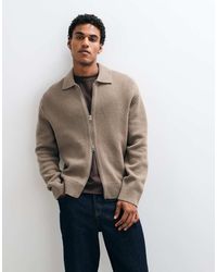 ARKET - Pure Wool Zip Through Cardigan With Polo Collar - Lyst