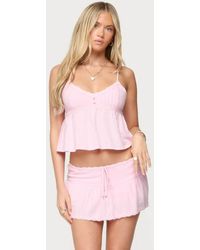 Edikted - Selene Lacey Pleated Tank Top - Lyst