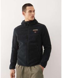 Napapijri - Chaqueta Negra Con Capucha De Felpa Tynik De - Lyst