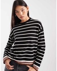 ASOS - Knitted Striped Jumper With Contrast Details - Lyst