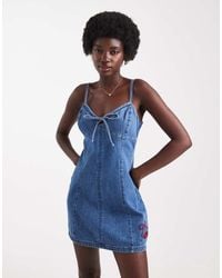 Hollister - Denim Cherry Graphic Mini Dress - Lyst