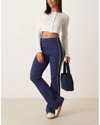 ASOS - Rib Kick Flare Trouser With Piping - Lyst