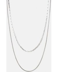 Pull&Bear - – 2er-pack silberfarbene halsketten - Lyst