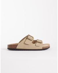 ASOS - Two Strap Sandals With Cork Sole - Lyst