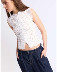 Stradivarius - Lace Qipao Top - Lyst