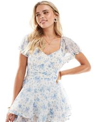 Miss Selfridge - Chiffon Rara Mini Playsuit - Lyst
