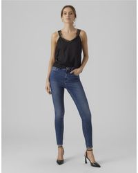 Vero Moda - Vaqueros Azul Oscuro De Corte Pitillo De - Lyst