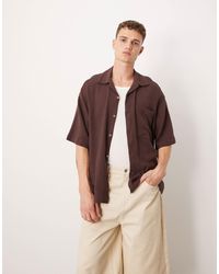 ASOS - Boxy Textured Revere Regular Shirt - Lyst